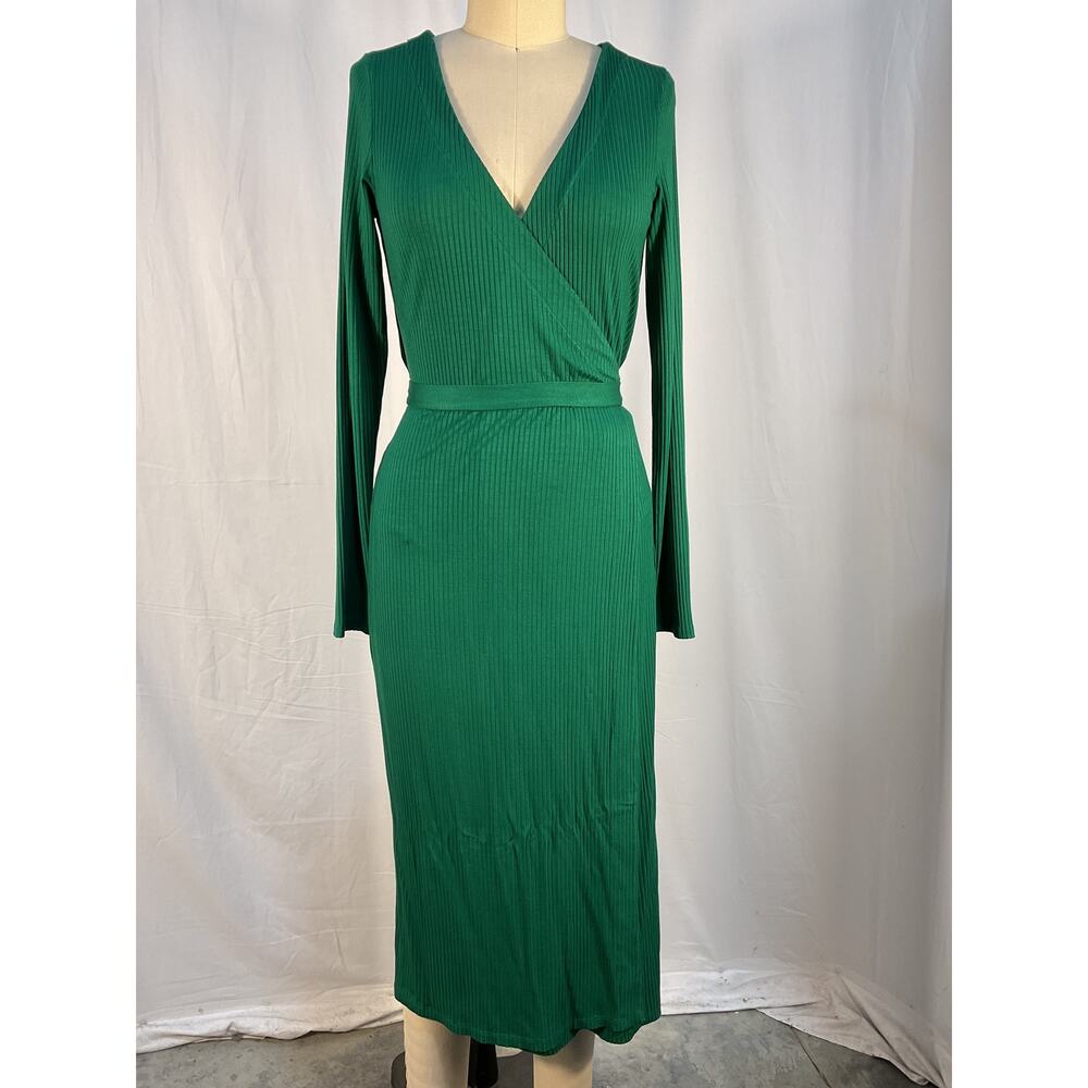 Enza Costa A Coste Green Viscose Wrap Dress Size S - Picture 2 of 6